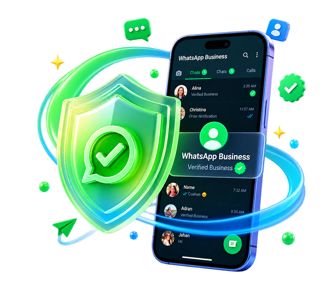 Illustration of WhatsApp Account Protection and Official Meta Compliance